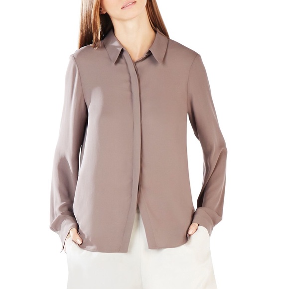 BCBGMAXAZRIA Dianna Open Back Button Down Blouse - Picture 1 of 11